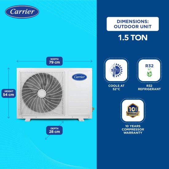 Carrier 18K Crystal Cool 1.5 Ton, 3 Star, Arctic White Inverter Split AC (Model - 18K OCTRA RXi Inv 3S SAC)